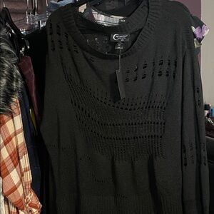 Midnight Hour Black Distressed Sweater - 2xl